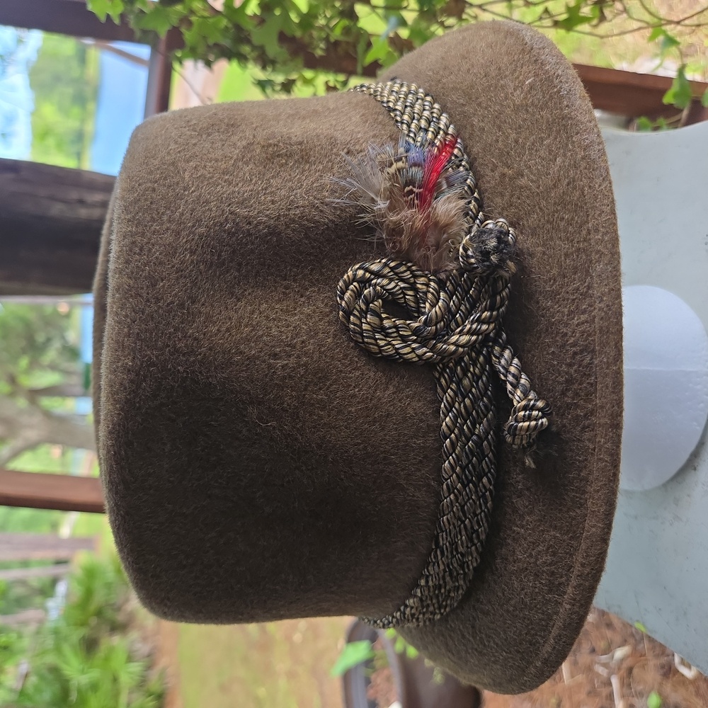 Resistol Self-Conforming Vintage Corded Rope Feather Accent Wool Fedora